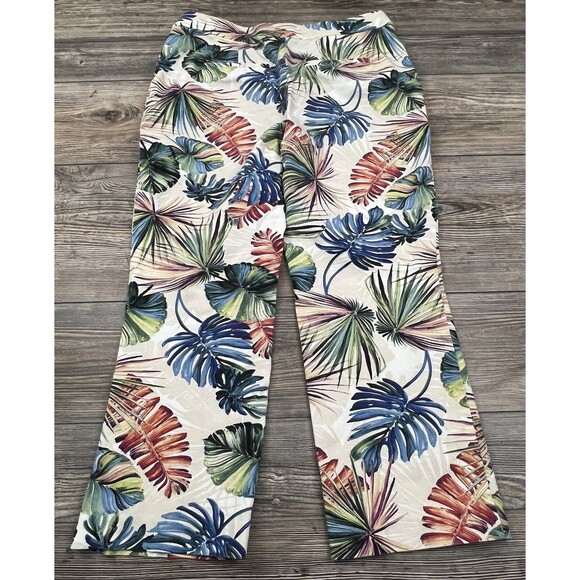 Chico's Women's Multicolor Floral Palm Leaf Capri Pants - 0.5 (US 6) Boho Chic - Picture 5 of 11